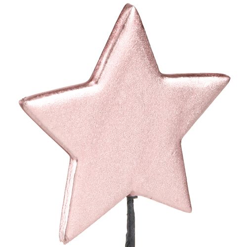 Artikel Kerststerren op stokje roze Ø7cm – 2e keus – 24 stuks