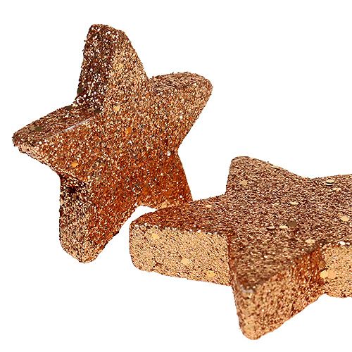 Floristik24 Kerststerren koper glitter sterren strooi decoratie 40st