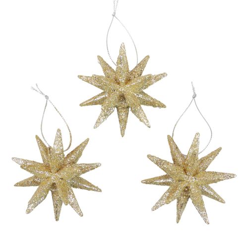 Floristik24 Kerststerren kerstversiering goud glitter Ø7cm 6st