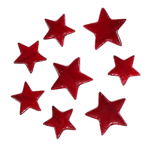 Floristik24 Kerststerren mix 4-5cm glanzend rood 72st