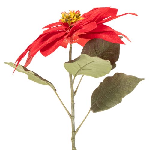 Kunstmatige rode poinsettia met enkele steel, decoratie, 82 cm | Floristik24.nl