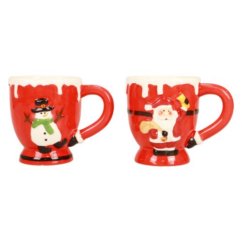 Floristik24 Kerstbekers beker Kerstman keramiek 10,5cm 2st
