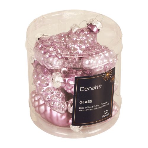 Floristik24 Kerstkegels glas paars glazen kegels Kerst 6,5cm 10 st