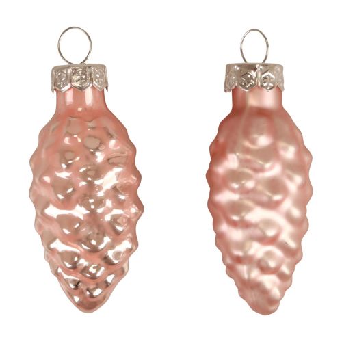 Floristik24 Kerstkegelglas Roze glazen kegel Kerstmis 6,5cm 10st