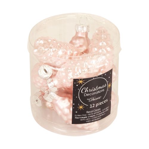 Floristik24 Kerstkegelglas Roze glazen kegel Kerstmis 6,5cm 10st