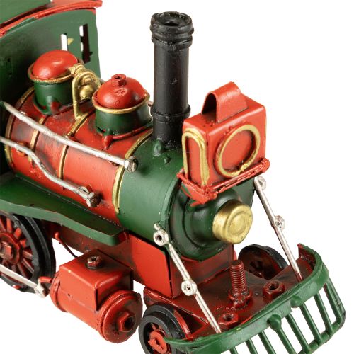 Artikel Kersttrein rode metalen decoratieve locomotief met kerstboom 20cm