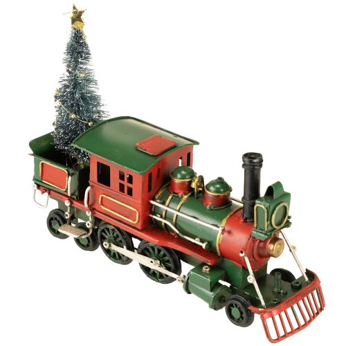 Floristik24 Kersttrein met dennenlocomotief Kerstgroen 20cm
