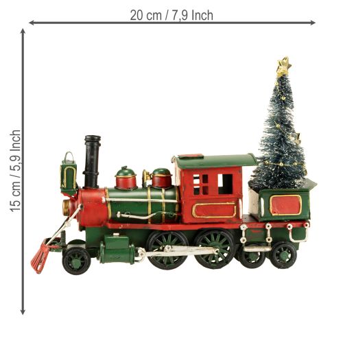 Artikel Kersttrein met dennenlocomotief Kerstgroen 20cm