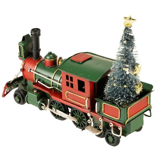 Artikel Kersttrein met dennenlocomotief Kerstgroen 20cm
