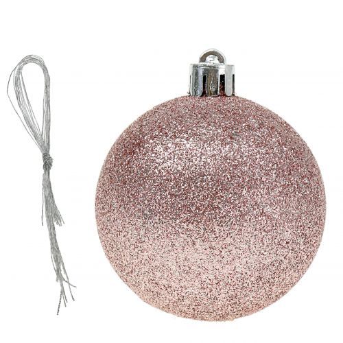 Floristik24 Kerstbal kunststof roze mix Ø6cm 10st