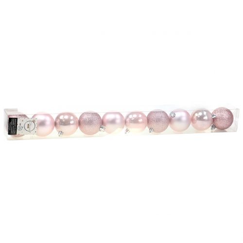 Floristik24 Kerstbal kunststof roze mix Ø6cm 10st