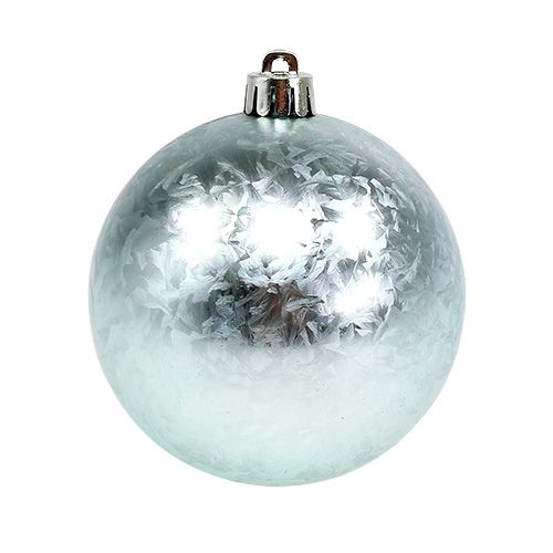 Floristik24 Kerstbal kunststof Ø8cm ijsblauw 3st