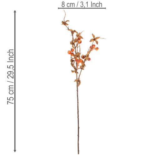 Kunstmatige meidoorntak, herfstdecoratie, 75 cm | Floristik24.nl