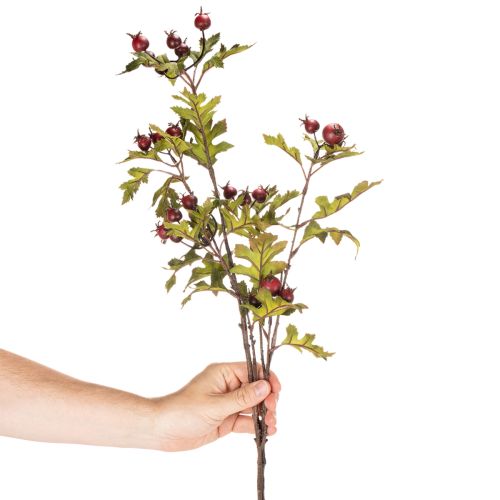 Kunstmatige meidoorntak met rode bessen, decoratie, 110 cm | Floristik24.nl