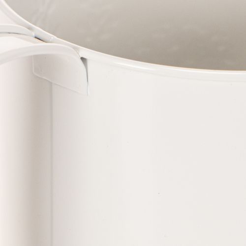 Witte metalen gieter met bloemenmotief, 13,5 cm, decoratieve plantenbak | Floristik24.nl