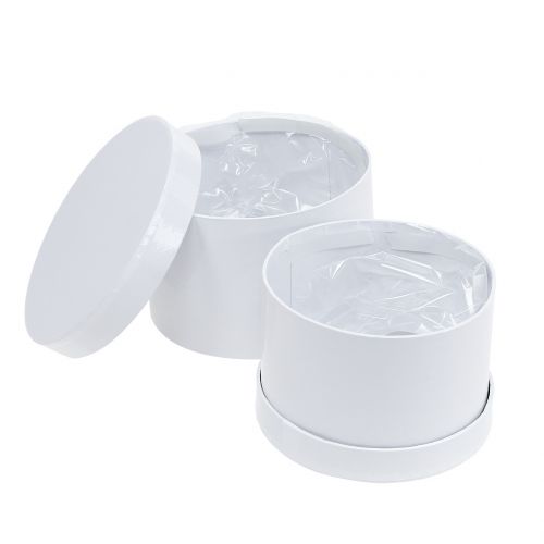 Floristik24 Bloembak Bloembak wit rond Ø14cm - Ø16cm 2st
