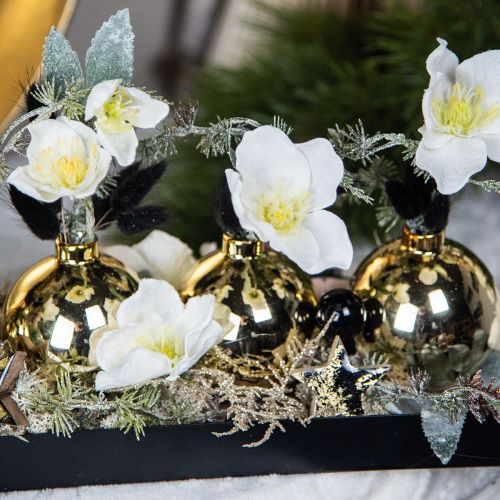 Floristik24 Witte kerstrozen kunstbloemen Kerstmis mat L40cm
