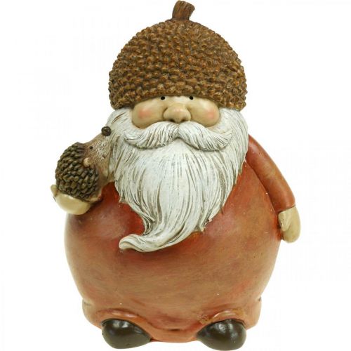 Floristik24 Imp figuur met eikel en egel decoratief figuur herfstbruin H19cm