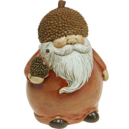 Floristik24 Imp figuur met eikel en egel decoratief figuur herfstbruin H19cm