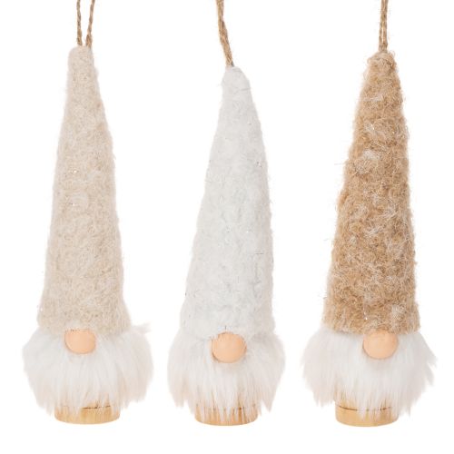 Decoratieve kabouterfiguur met baard om op te hangen, 17 cm, 6 stuks kopen | Floristik24.nl