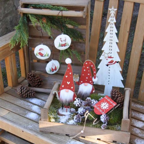 Artikel Deco adventskalender cijfers dennenboom metaal H50.5cm