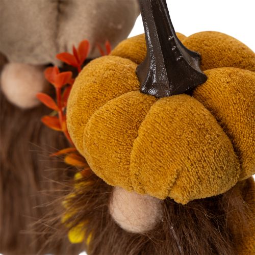 Herfstfiguurtje: pompoenkabouter met zonnebloem en baard, 16 cm, 2 stuks | Floristik24.nl