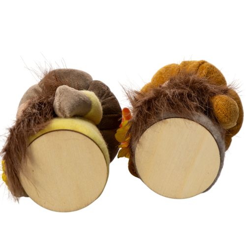 Herfstfiguurtje: pompoenkabouter met zonnebloem en baard, 16 cm, 2 stuks | Floristik24.nl