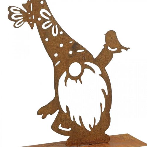 Floristik24 Patina decoratieve kabouter metalen decoratieve standaard H39cm