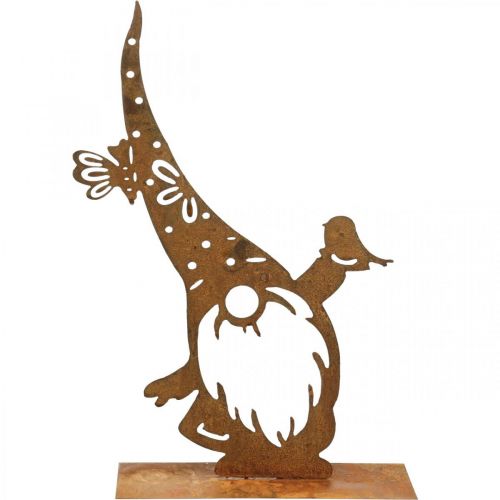 Floristik24 Patina decoratieve kabouter metalen decoratieve standaard H39cm