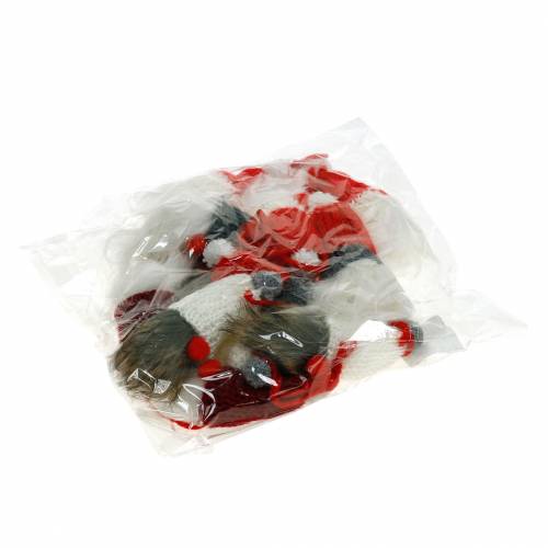Artikel Kabouter met puntmuts om op te hangen rood, wit, grijs L10–12cm 12st