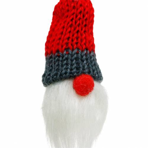 Artikel Kabouter met puntmuts om op te hangen rood, wit, grijs L10–12cm 12st