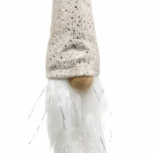 Artikel Kabouter met puntmuts creme 48cm L57cm 3st