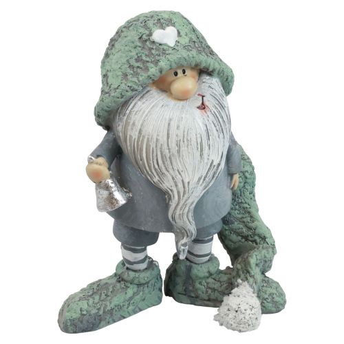Kabouter Kerstkabouter sierfiguur grijsgroen 10,5×7×14cm