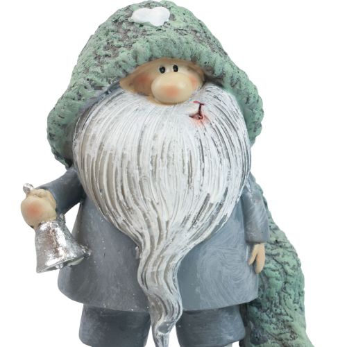 Floristik24 Kabouter Kerstkabouter sierfiguur grijsgroen 10,5×7×14cm