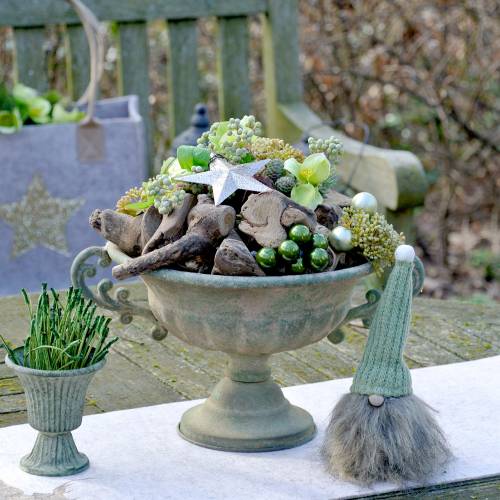 Floristik24 Elf met wollen hoed groen 21cm 2st