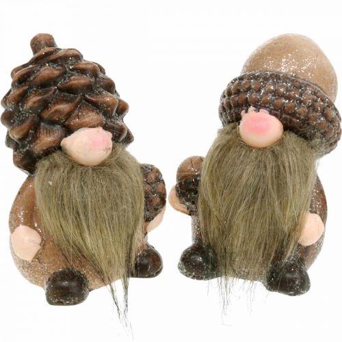 Floristik24 Decoratieve kabouter keramische kegels en eikels Assorti H10.5 / 12cm 4st