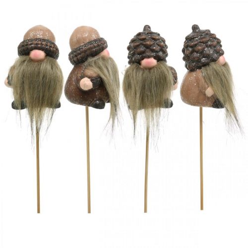 Floristik24 Imp keramische kegels en eikels decoratiestok 8/8,5cm 4st