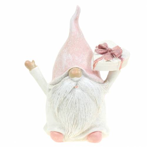 Floristik24 Kerstdecoratie elf roze / wit 11.5cm 2st