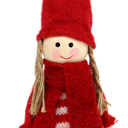 Floristik24 Kaboutermeisje 12cm rood, wit 6st