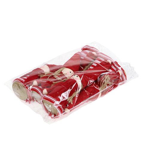 Floristik24 Kaboutermeisje 12cm rood, wit 6st