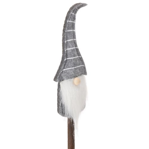 Decoratieve kabouterfiguur met gestreepte hoed op houten stok, 46 cm, 6 stuks | Floristik24.nl