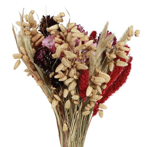 Artikel Wildbloemenboeket droogbloemen in natuurlijk roze L30cm