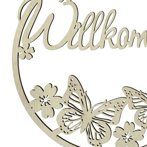 Artikel Welkomstbord houten sierring vlinder Ø21,5cm 4 stuks