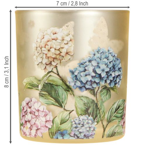 Artikel Decoratieve glazen lantaarn met bloemenmotief voor stijlvolle woonaccessoires, 8 cm, 4 stuks.