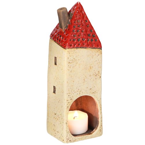 Floristik24 Lantaarn Advent keramiek huisje herfstdecoratie H18/18,5cm 2 stuks
