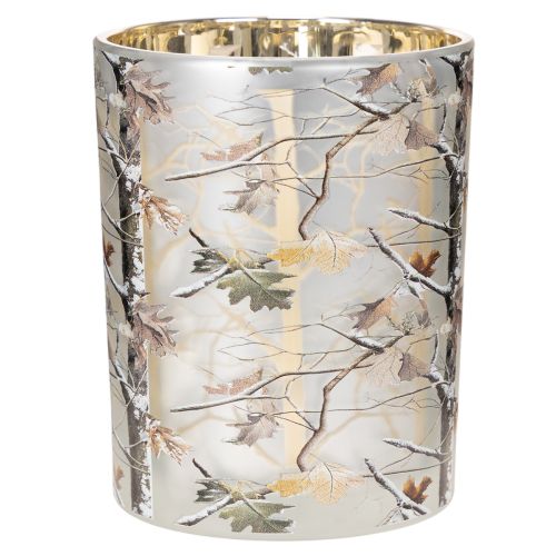 Glazen lantaarn met takkenmotief, gouden binnenkant, 12 cm | Floristik24.nl