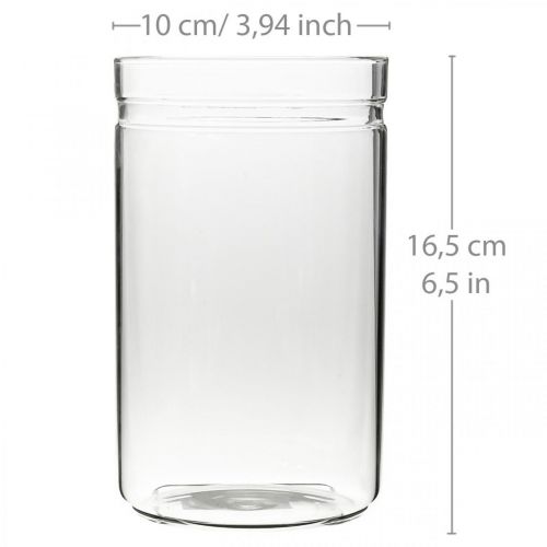 Artikel Bloemenvaas, glazen cilinder, glazen vaas rond Ø10cm H16.5cm