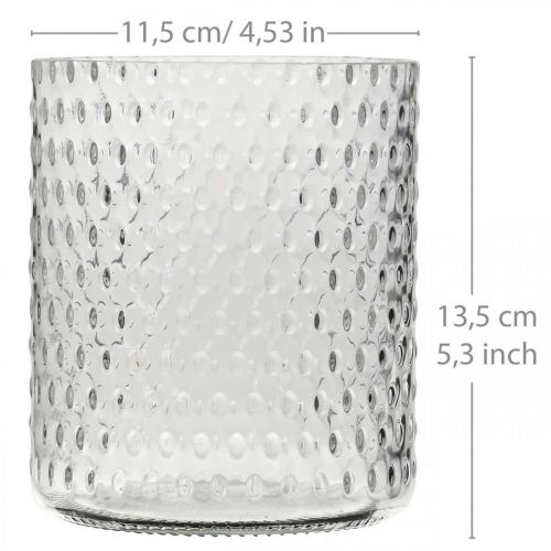 Artikel Glazen lantaarn, bloemenvaas, ronde glazen vaas Ø11,5cm H13,5cm