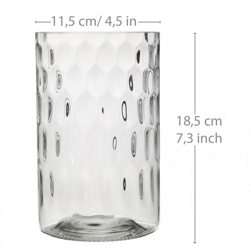 Artikel Bloemenvaas, glazen vaas, kaarsglas, glazen lantaarn Ø11.5cm H18.5cm