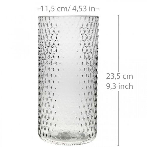 Bloemenvaas, glazen vaas, kaarsglas, glazen lantaarn Ø11.5cm H23.5cm
